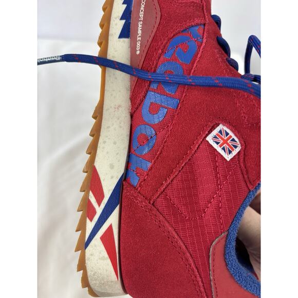 Reebok Classic‎ Leather Sneaker Ripple Excellent Red Blue DV7196 8.5 Union Jack - Picture 11 of 13